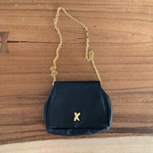 Vintage Paloma Picasso black leather handbag With Chain